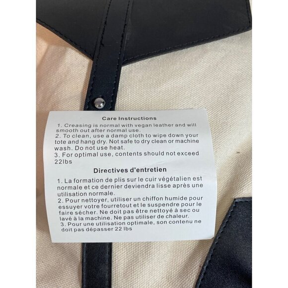 Deux Lux Canvas & Vegan Leather Backpack Adjustable Straps Interior Pocket - Picture 6 of 9